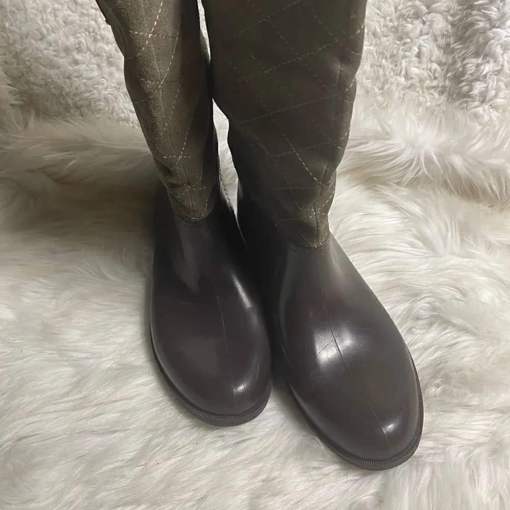 Storm by cougar boots. Brown Rubber and leather suede slip on Rain boots SZ11M